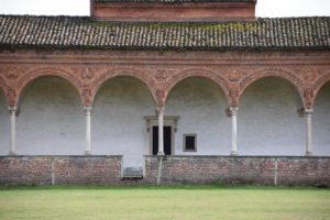 Certosa di Pavia, the Clasura - Cloister - detail - the door to one of the houses for the monks