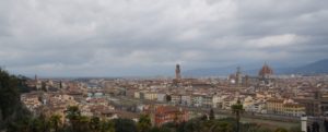 View of Florence from the courtyard of Chiesa di San Miniato al Monte